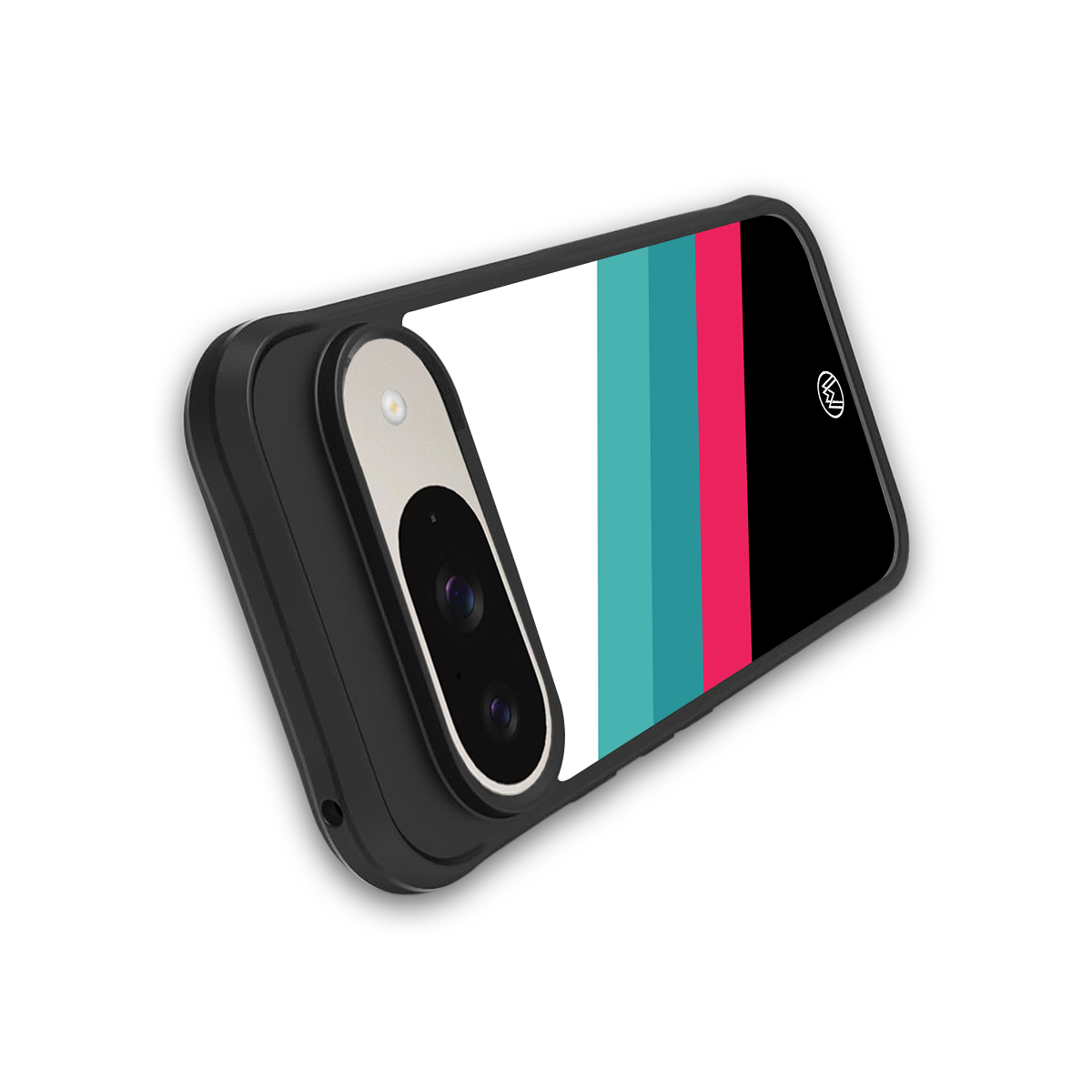 white green red pattern stripes back phone cover | glass case for google pixel 9