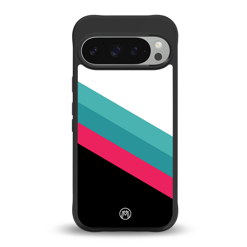 white green red pattern stripes back phone cover | glass case for google pixel 9 pro xl