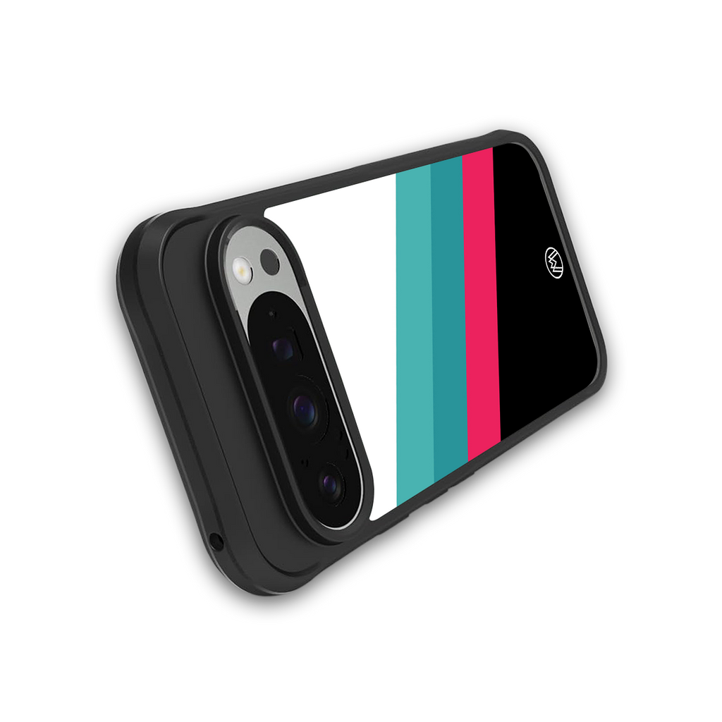 white green red pattern stripes back phone cover | glass case for google pixel 9 pro