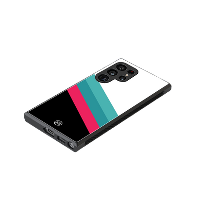white green red pattern stripes back phone cover | glass case for samsung galaxy s24 ultra