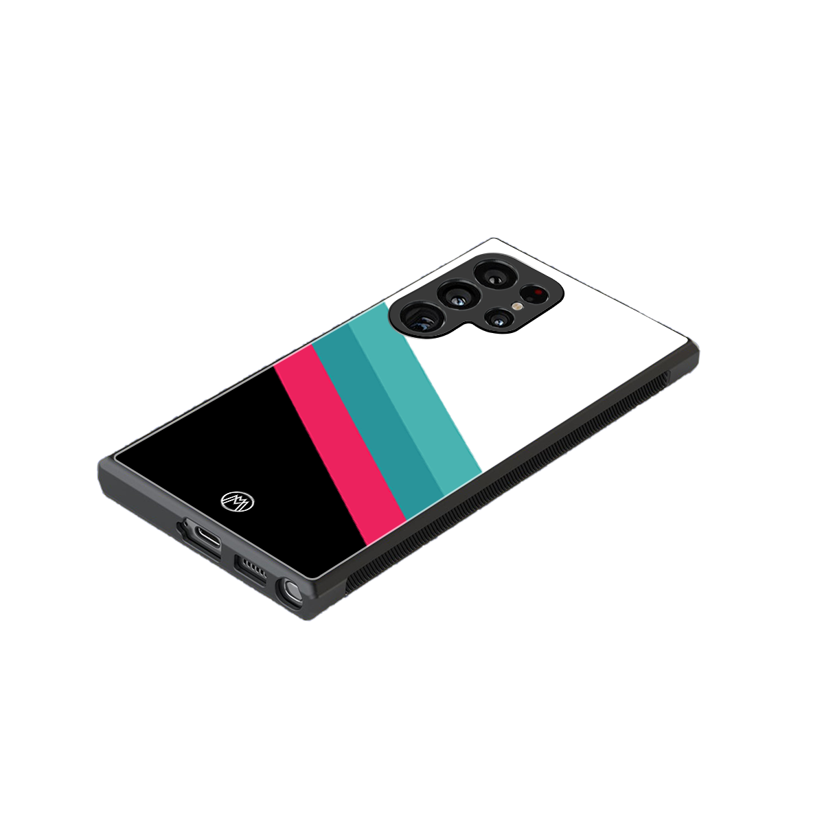 white green red pattern stripes back phone cover | glass case for samsung galaxy s23 ultra