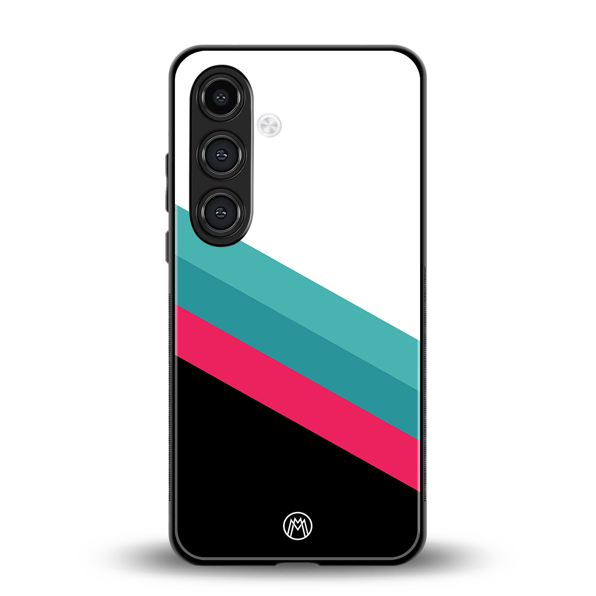 white green red pattern stripes back phone cover | glass case for samsung galaxy s24 plus