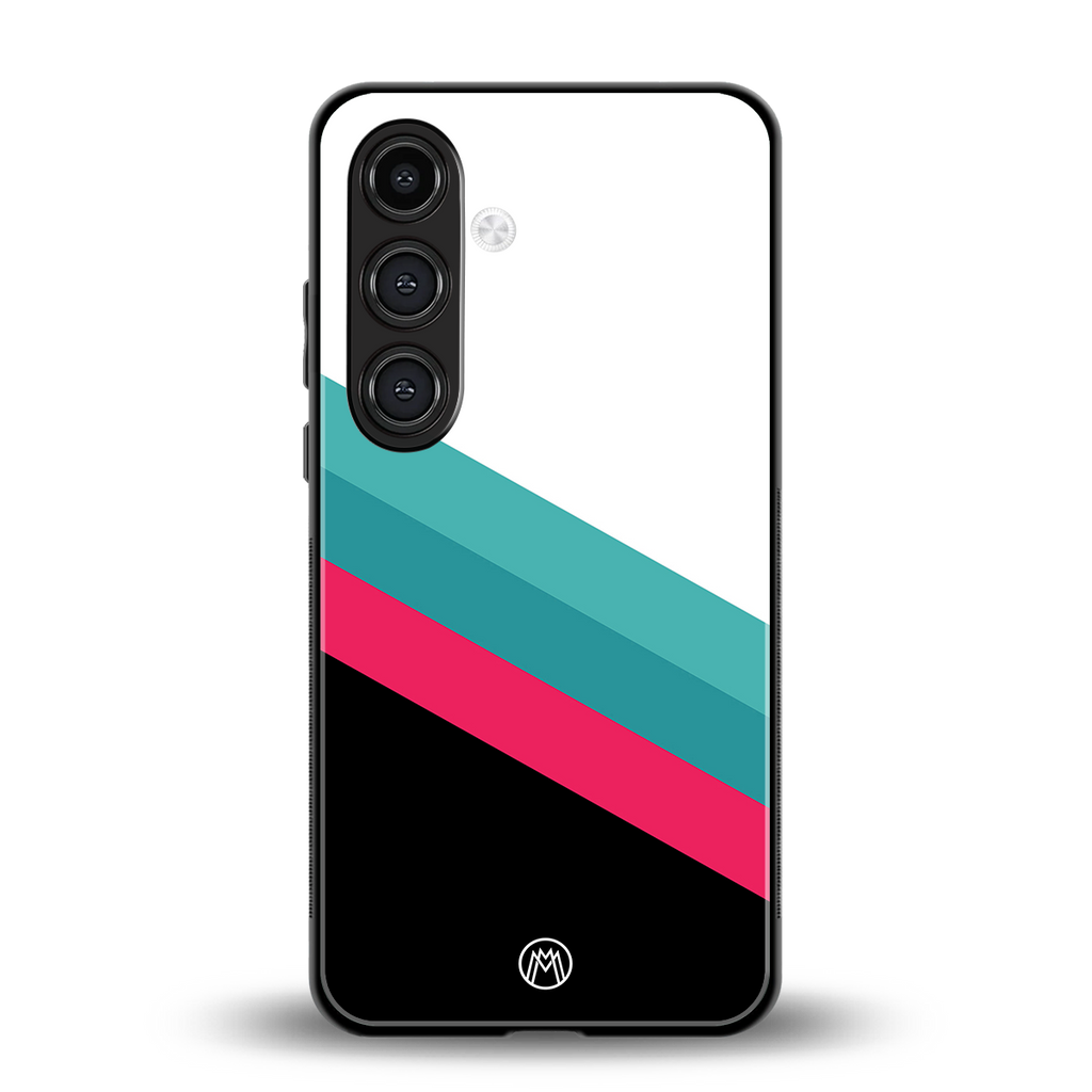 white green red pattern stripes back phone cover | glass case for samsung galaxy s24 fe