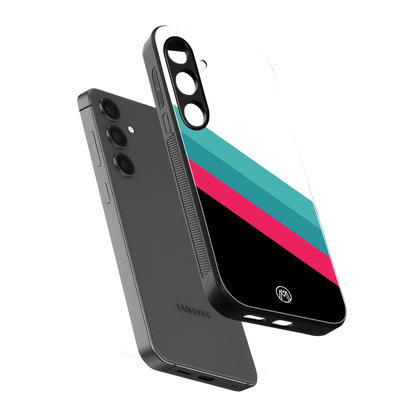 white green red pattern stripes back phone cover | glass case for samsung galaxy s24 plus