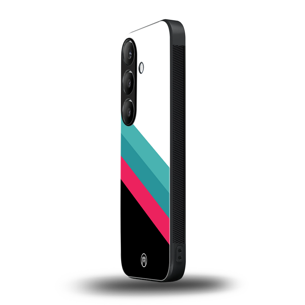 white green red pattern stripes back phone cover | glass case for samsung galaxy s24