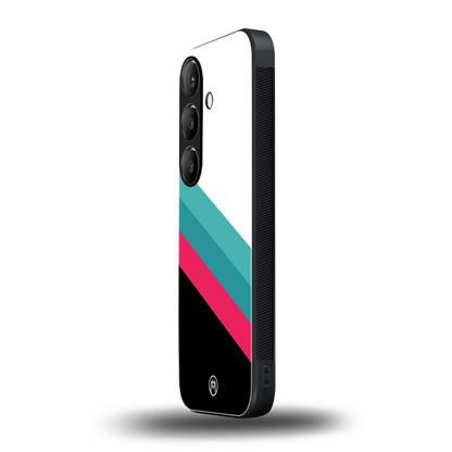 white green red pattern stripes back phone cover | glass case for samsung galaxy s23
