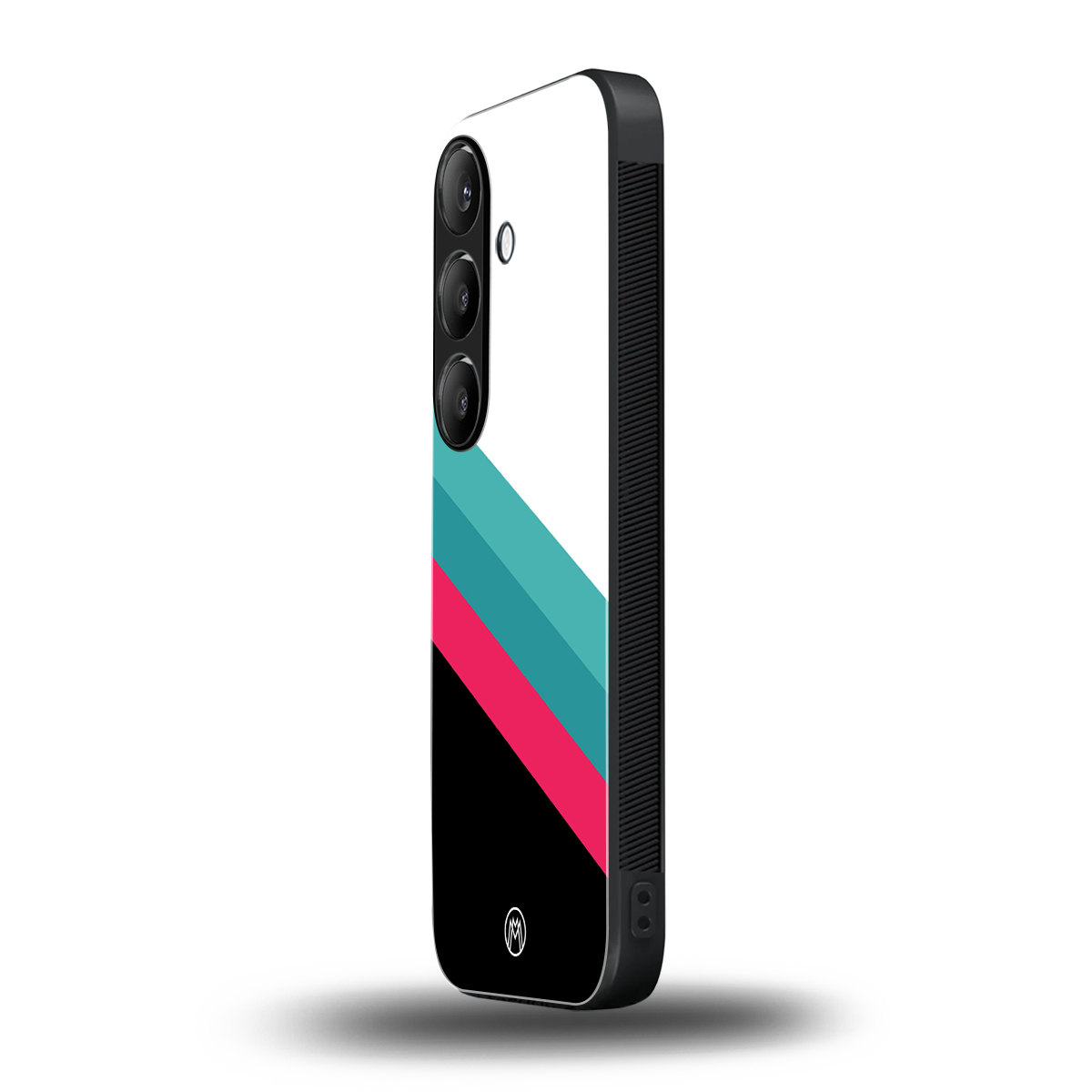 white green red pattern stripes back phone cover | glass case for samsung galaxy s24 plus