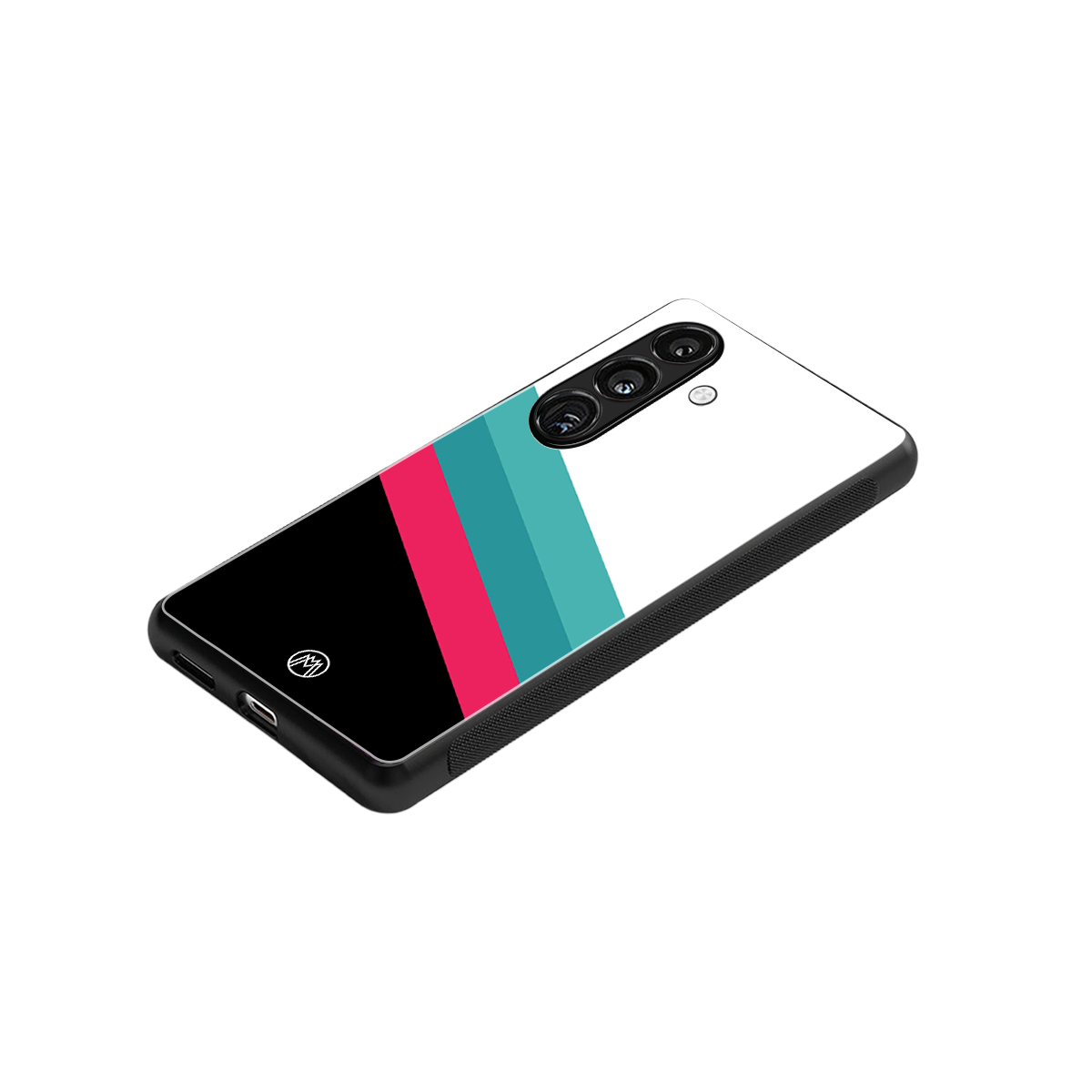 white green red pattern stripes back phone cover | glass case for samsung galaxy s24 plus