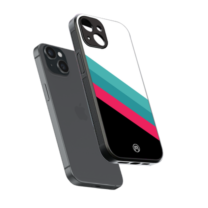white green red pattern stripes back phone cover | glass case for iphone 15