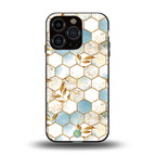 white marble tiles back phone cover | glass case for iphone 13 pro