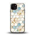 white marble tiles back phone cover | glass case for iphone 13