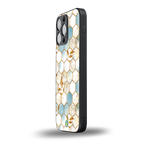 white marble tiles back phone cover | glass case for iphone 14 pro max