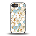 white marble tiles back phone cover | glass case for iphone 16e