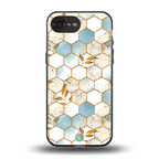 white marble tiles back phone cover | glass case for iphone 16e