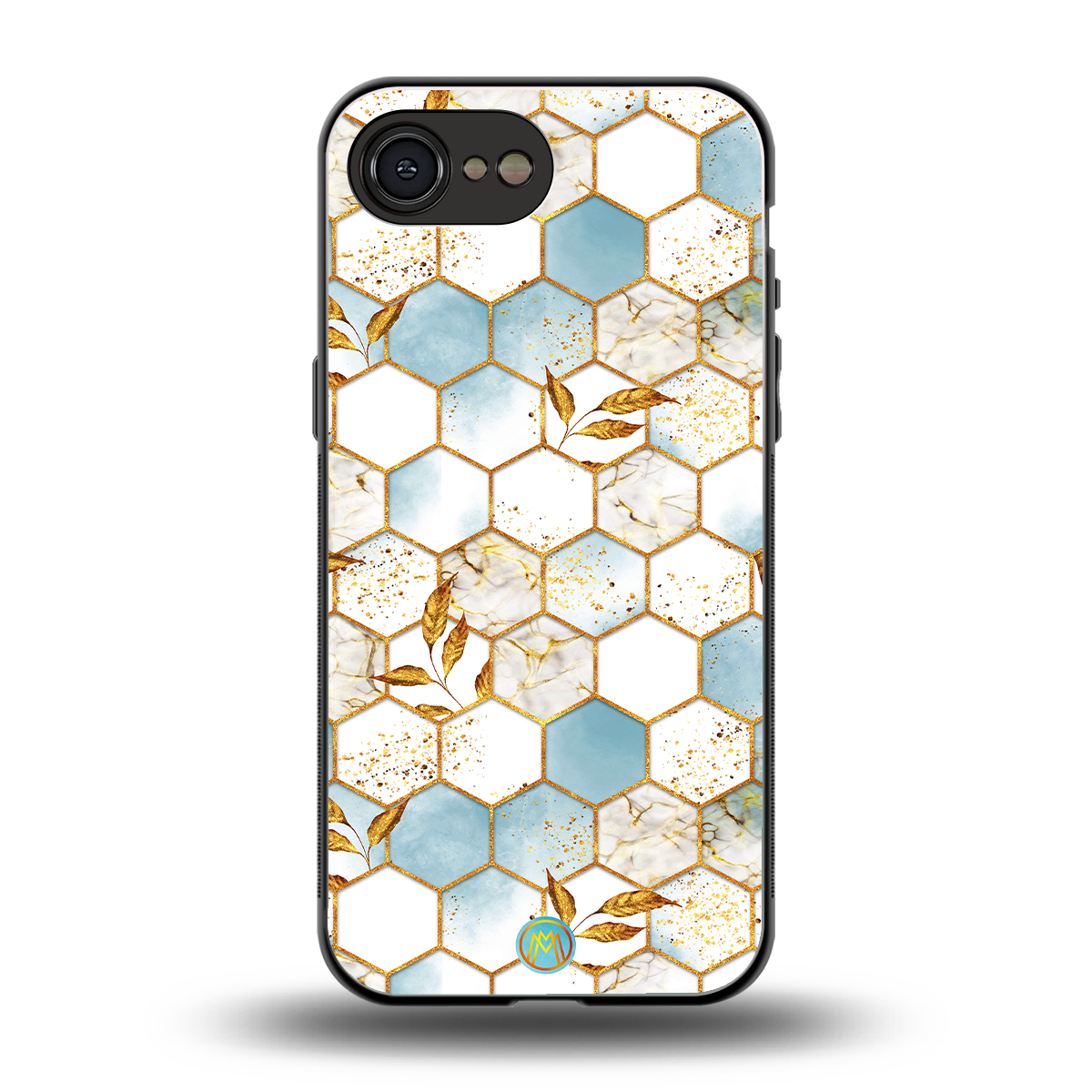 white marble tiles back phone cover | glass case for iphone 16e