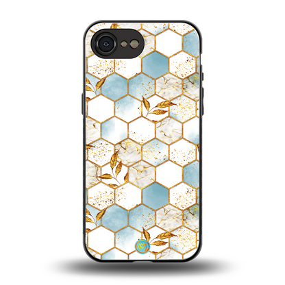 white marble tiles back phone cover | glass case for iphone 16e