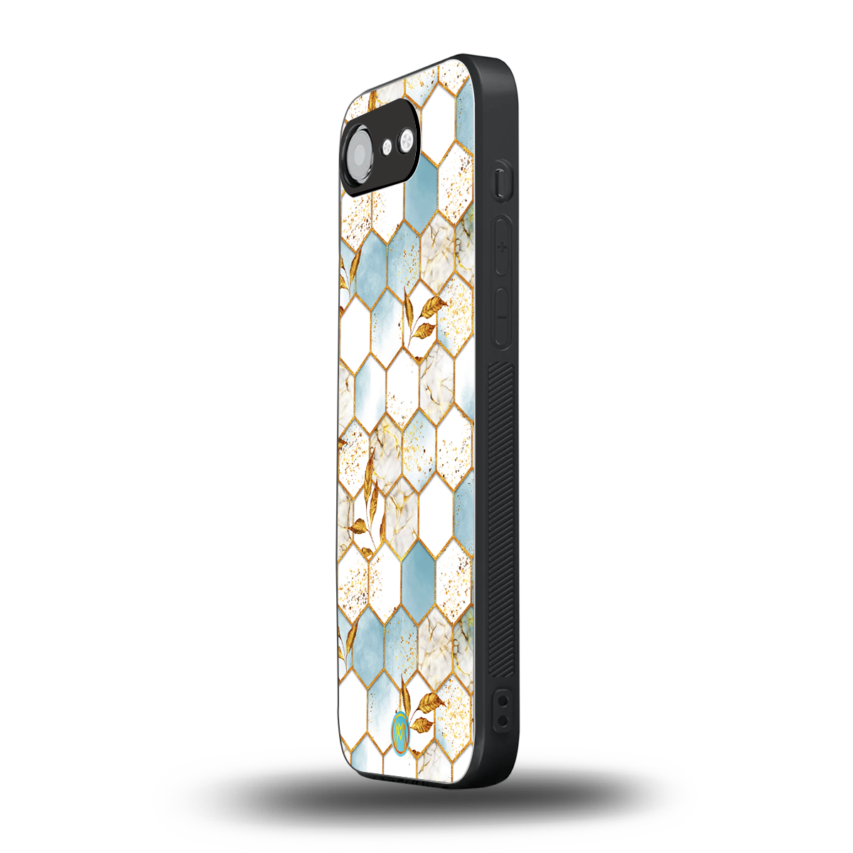 white marble tiles back phone cover | glass case for iphone 16e