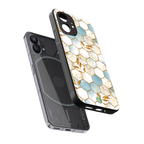 white marble tiles back phone cover | glass case for nothing phone 1