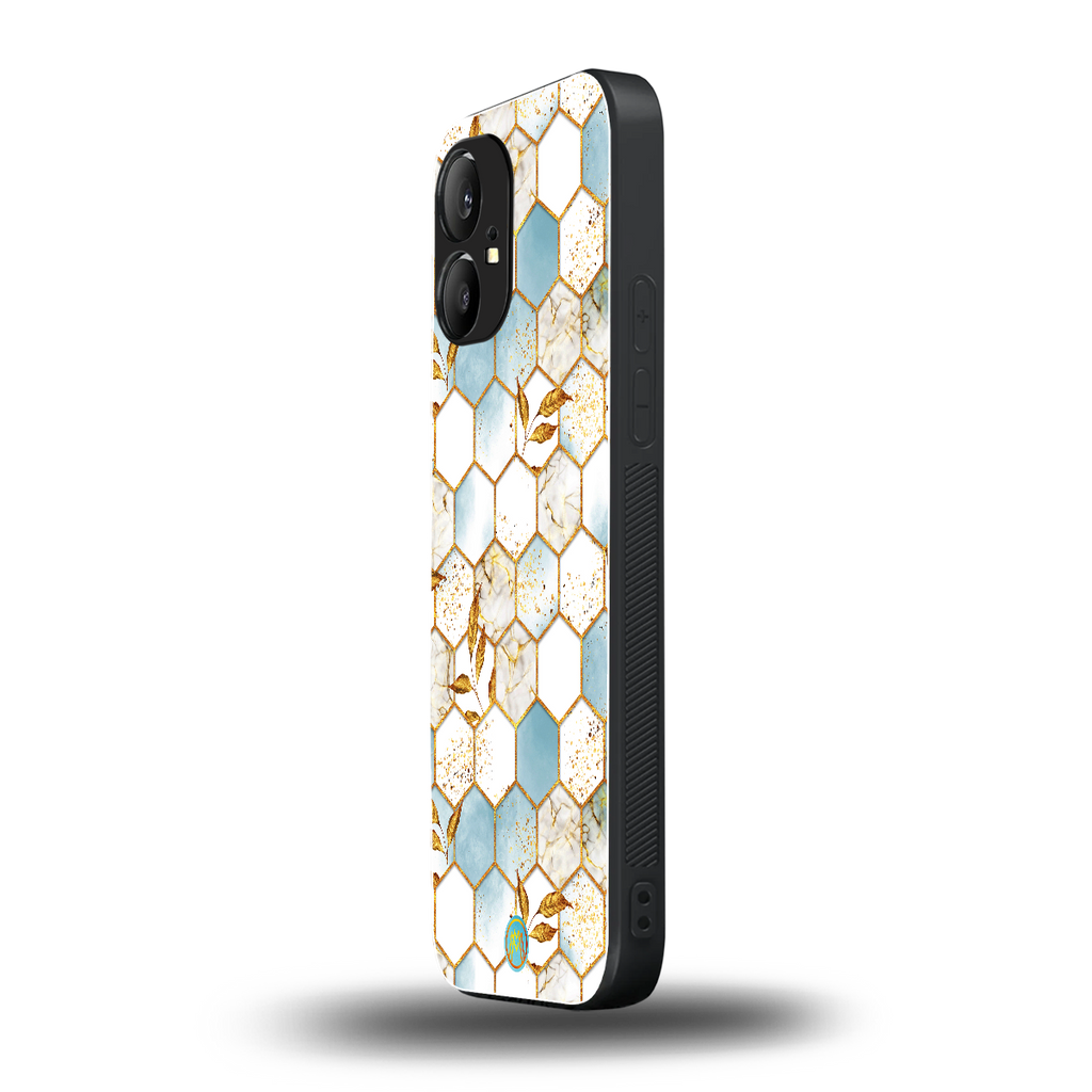 white marble tiles back phone cover | glass case for nothing phone 1
