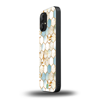 white marble tiles back phone cover | glass case for nothing phone 1