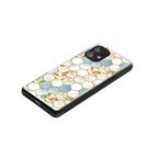 white marble tiles back phone cover | glass case for nothing phone 1