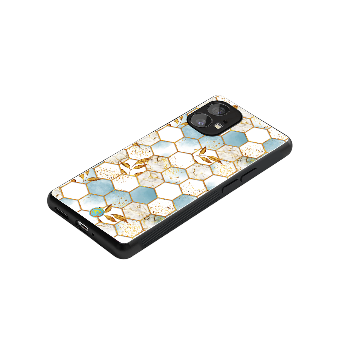 white marble tiles back phone cover | glass case for nothing phone 1
