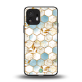 white marble tiles back phone cover | glass case for nothing phone 2