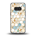 white marble tiles back phone cover | glass case for nothing phone 2a