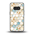 white marble tiles back phone cover | glass case for nothing phone 2a