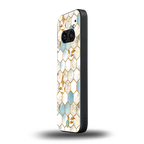white marble tiles back phone cover | glass case for nothing phone 2a