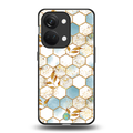 white marble tiles back phone cover | glass case for oneplus nord 3