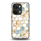 white marble tiles back phone cover | glass case for oneplus nord 3