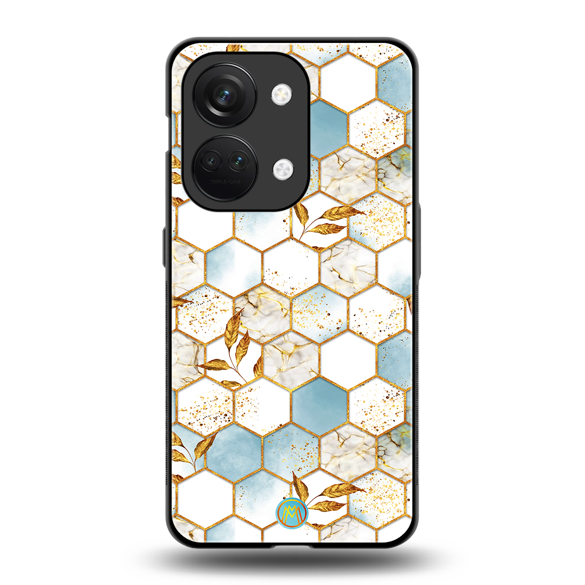 white marble tiles back phone cover | glass case for oneplus nord 3