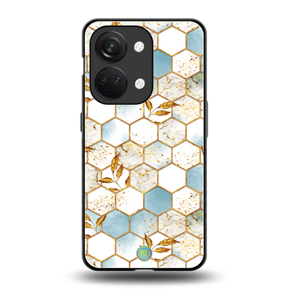 white marble tiles back phone cover | glass case for oneplus nord 3