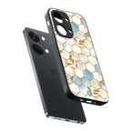 white marble tiles back phone cover | glass case for oneplus nord 3