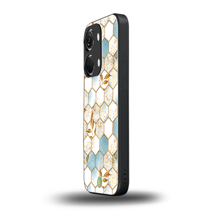 white marble tiles back phone cover | glass case for oneplus nord 3