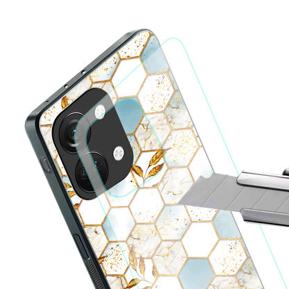 white marble tiles back phone cover | glass case for oneplus nord 3