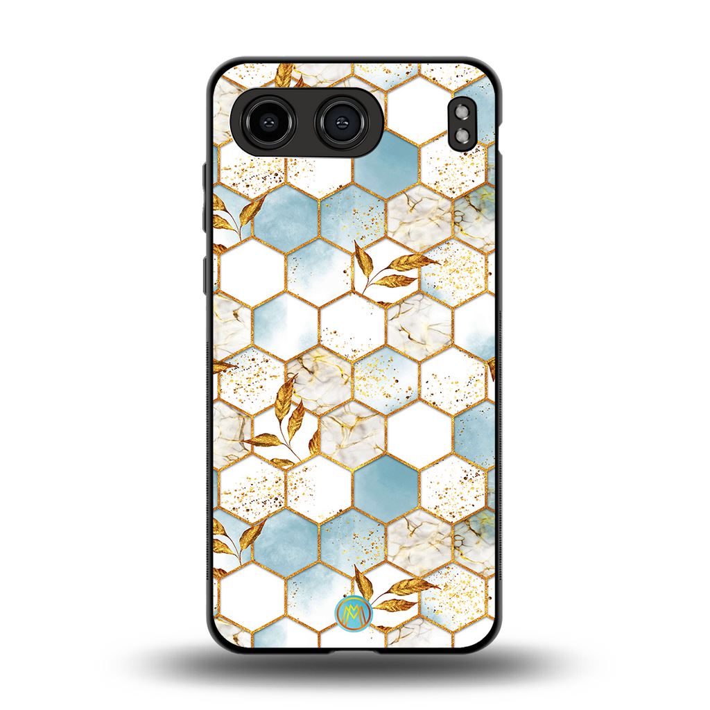 white marble tiles back phone cover | glass case for oneplus nord 4