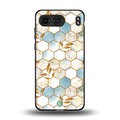 white marble tiles back phone cover | glass case for oneplus nord 4