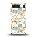 white marble tiles back phone cover | glass case for oneplus nord 4