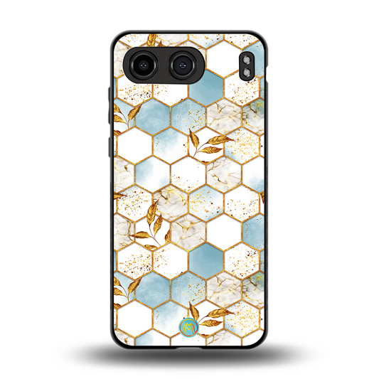 white marble tiles back phone cover | glass case for oneplus nord 4