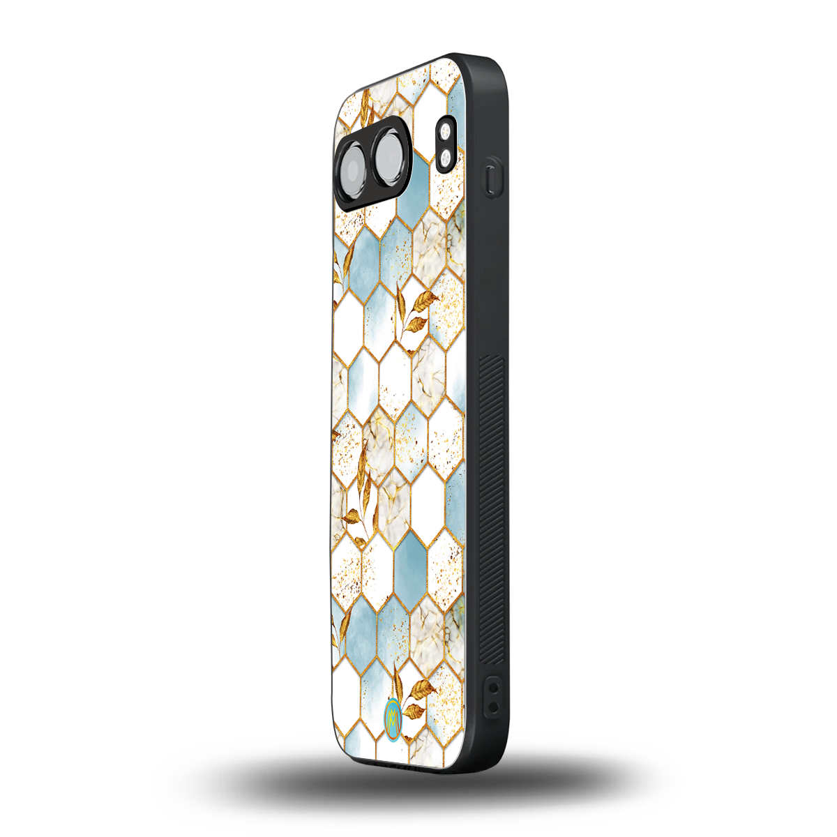 white marble tiles back phone cover | glass case for oneplus nord 4