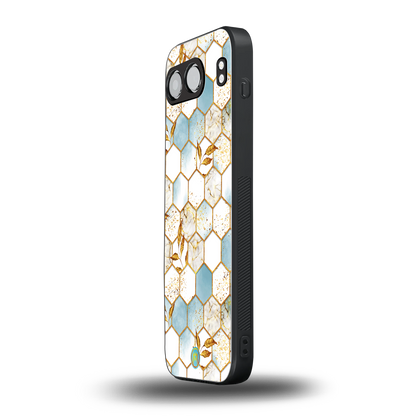 white marble tiles back phone cover | glass case for oneplus nord 4