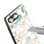 white marble tiles back phone cover | glass case for oneplus nord 4