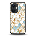 white marble tiles back phone cover | glass case for oneplus nord ce 3