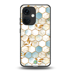 white marble tiles back phone cover | glass case for oneplus nord ce 3