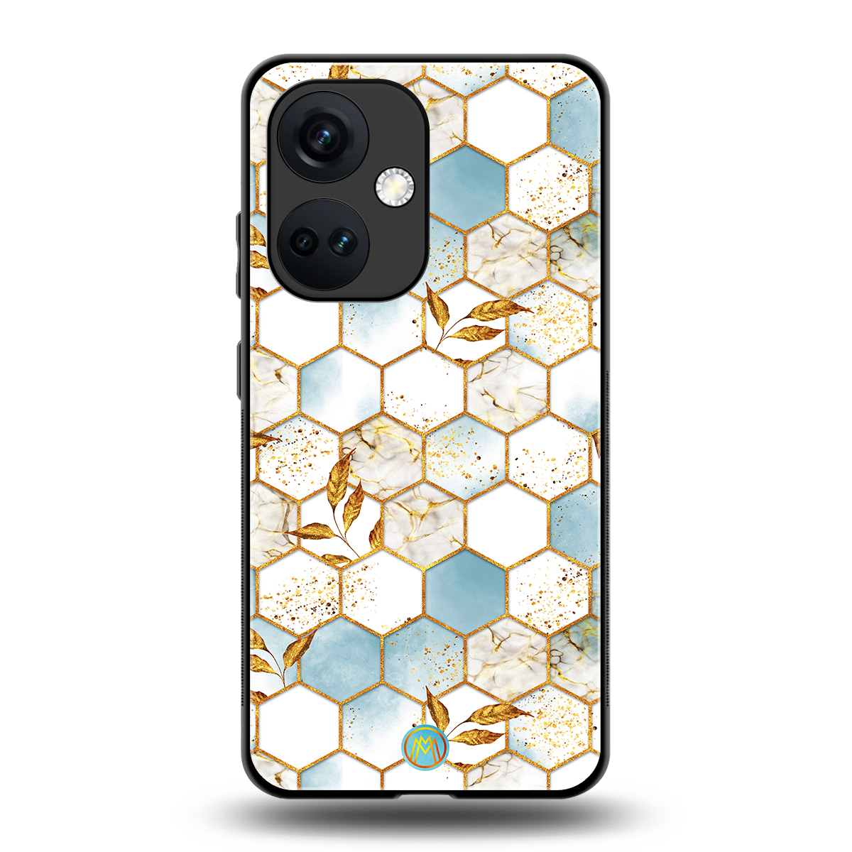white marble tiles back phone cover | glass case for oneplus nord ce 3
