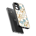 white marble tiles back phone cover | glass case for oneplus nord ce 3