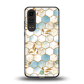 white marble tiles back phone cover | glass case for oneplus nord ce 4 lite