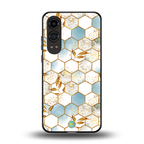 white marble tiles back phone cover | glass case for oneplus nord ce 4 lite